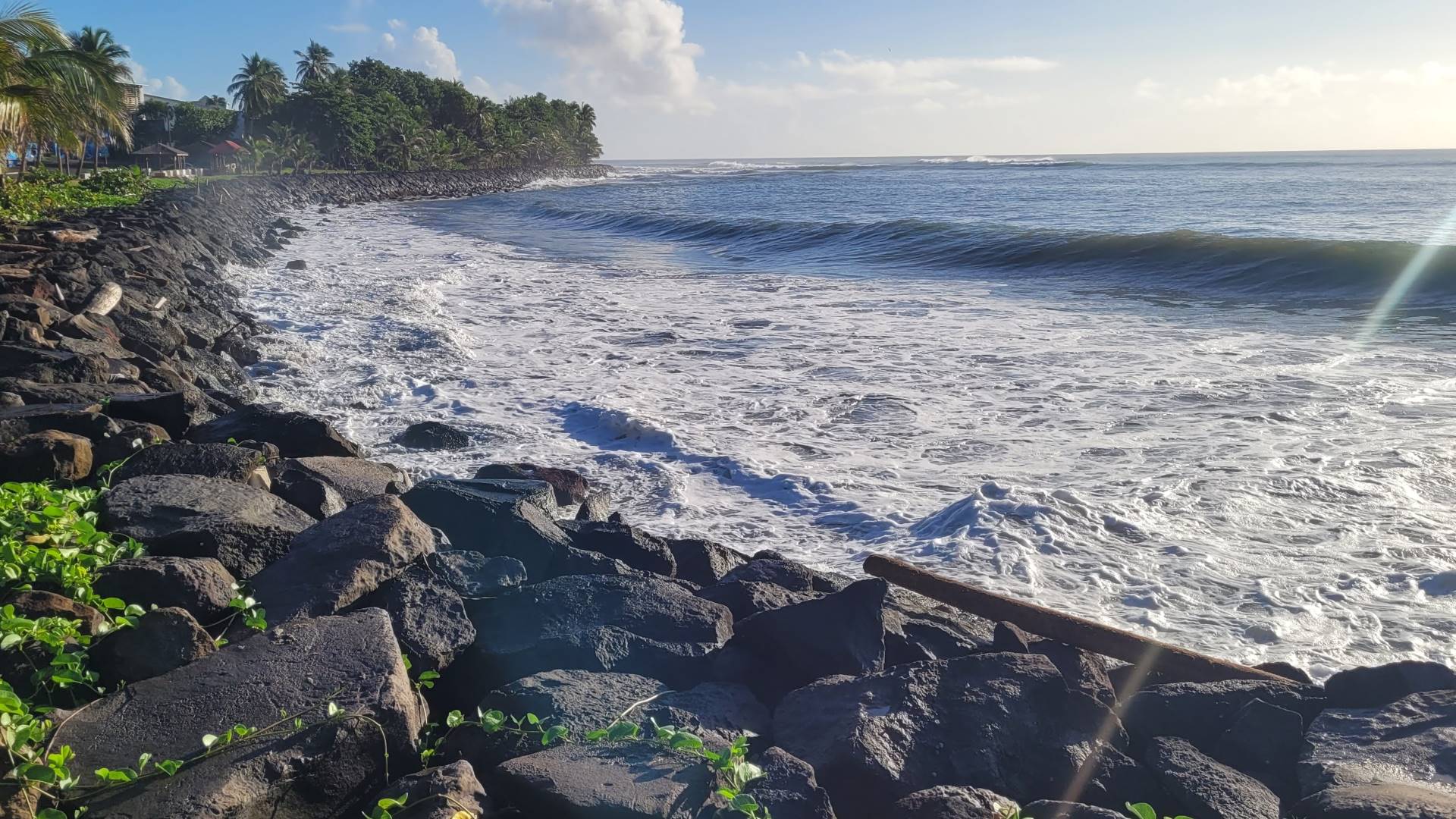 Littoral de sable noir volcanique